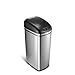 NINESTARS DZT-42-1 Automatic Touchless Infrared Motion Sensor Trash Can, 11 Gal 42L., Stainless Steel Base (Rectangular, Black Lid)