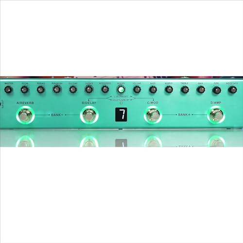 Pedal de guitarra Pure Digital Multi Effects Reverb Delay MOD AMP Bateria de lítio recarregável integrada TANK G M-VAVE Cuvave cube baby 36 Presets, 9 Preamp Slots, 8 IR Cab Slots, 3 Simulação, Delay