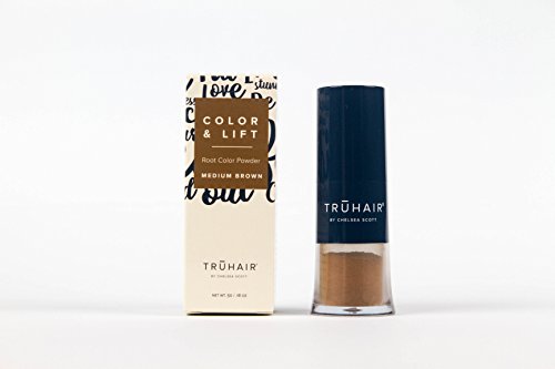 Color & Lift with Thickening Powder - Available in 8 Hair Colors - Root Cover Up - Temporary Hair Coloring Brush that Refreshes Hair - Medium Brown