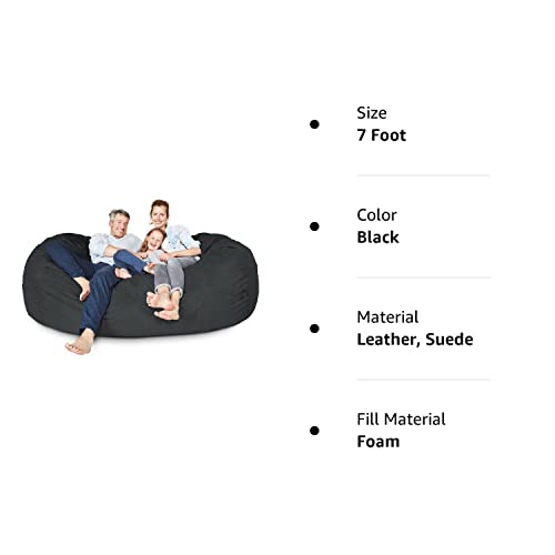 Lumaland Luxurious Giant 7ft Bean Bag Chair with Microsuede Cover