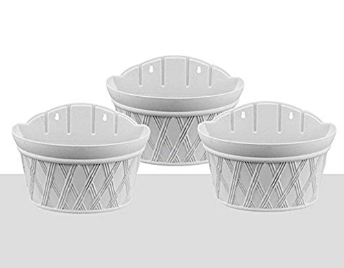 Mr. Garden Resin Plastic Wall Hanging planter Vertical Garden Plant Pot, 12×6.9×8.6Inch, Light Grey, 3Pack