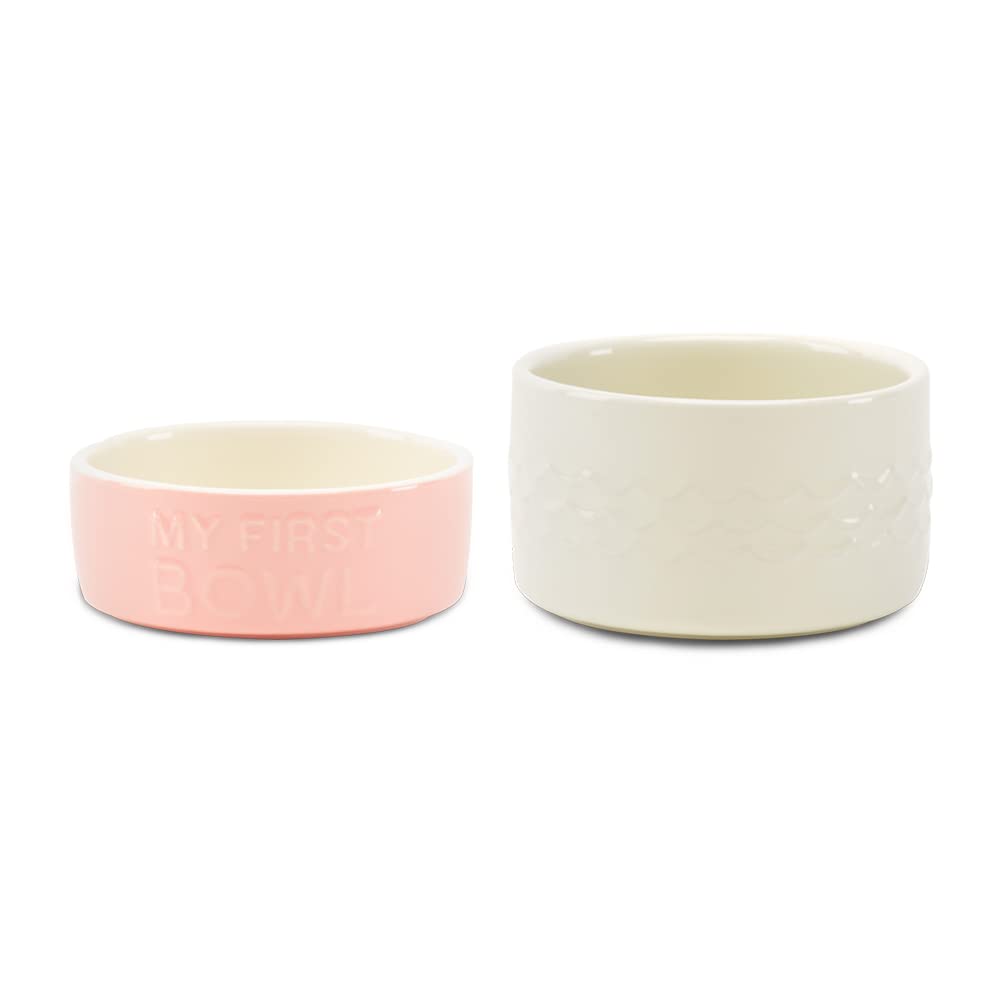 Scruffs My First Icon Puppy Bowl Set - Light Pink/Cream