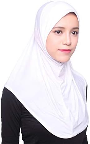 XQXCL Muslim Hats For Women Headscarf Cap Pure Color Silk Lslamic Full Cover Hat