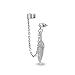 BodyJ4You Cuff Earrings Stainless Steel Earrings, Ear Cuffs Dangle Chain, 1 Piece of Cartilage Earrings