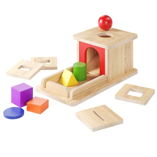 Luttz Montessori Wooden Object Permanence Box with Tray 6 in 1
