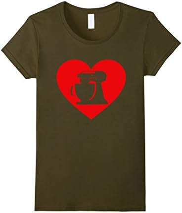Women's Yaeh! Baking Love  T shirts, Funny Stand Mixer T shirts XL Olive
