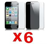 Delton DSPIP4FB6PK Premium Scratch Resistant Screen Protector for iPhone 4 - 6 Pack Retail Packaging - Clear