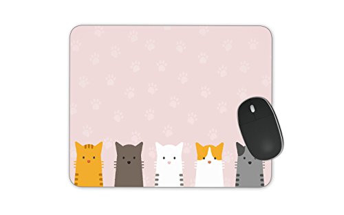 cat portrait with cat's paws pattern background Mosue Pad Non-slip Mouse Pad Gaming Mouse Pad