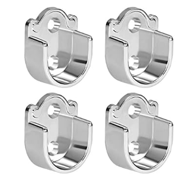 BOXONLY 19mm Zinc Alloy Rod Holders, Shower Curtain Rod End Supports, Flange Rod Holders to fit Rod Diameter for Wardrobe Closet Rod Bracket,Closet Rod Holders 4pcs