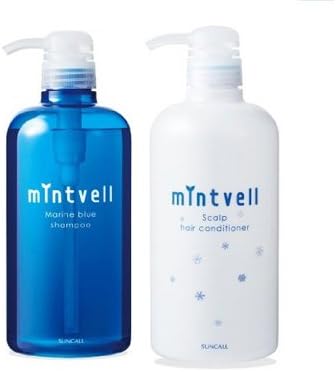 San Call Mintoberu marine blue shampoo 675ml + scalp hair conditioner 675ml pump set