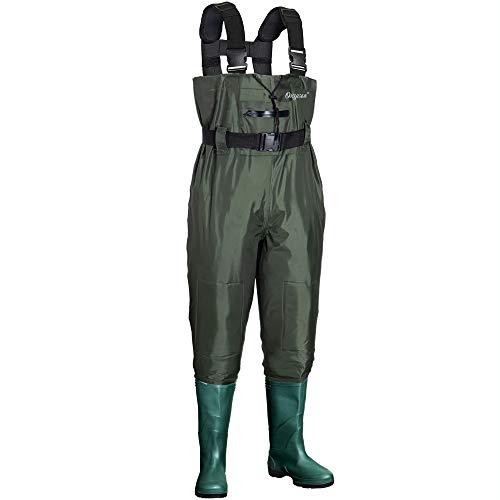 OXYVAN Chest Waders with Boots for Men & Women, Nylon/PVC Lightweight Fishing Wader with Boots Hanger