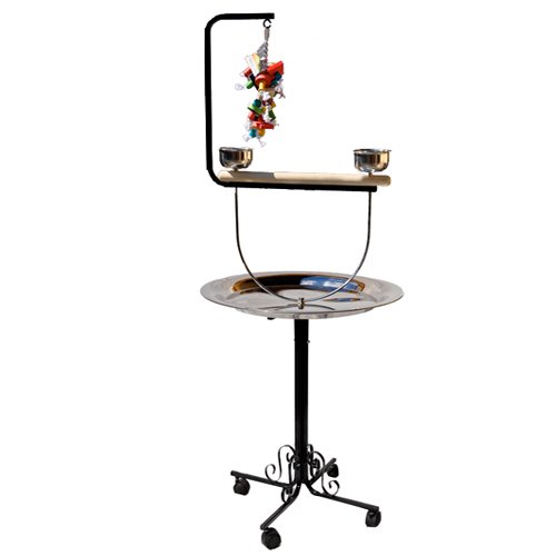 PARROT BIRD METAL PLAYSTAND PP B 72T toy cage cages toys gym african grey conure (BLACK)