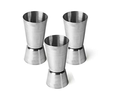 King International Stainless Steel Double Sided Cocktail Jigger, 30/60ml Peg Measure Set of 3pcs