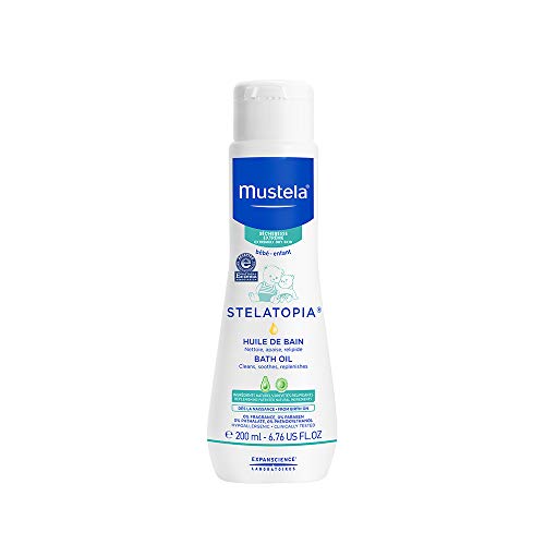 Mustela Stelatopia Bath Oil, Baby Bath Oil, for EczemaProne Skin, with