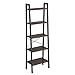 VASAGLE Industrial Ladder Shelf, 5-Tier Bookcase, Storage Unit, with Metal Frame, for Living Room, Kitchen, Rustic Dark Brown ULLS45BF