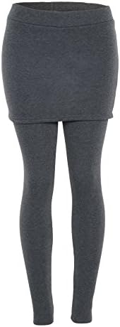 [RUNAFIT] Faux Fur-Lined Winter Leggings with Straight Skirt 802 Charcoal (L)