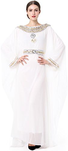 HELAINE-2 Islamic Clothing Embroidery long dress for muslim women (White)