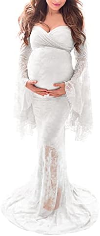 Women's Crochet Maternity Dresses for Photoshoot Boho Style Lace Dress  Beige at Amazon Women's Clothing store