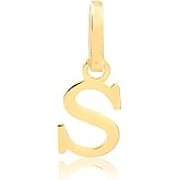 Carol Jewelry Gold Letter S pendant, 18k Solid Yellow Gold | Letter Pendant for Necklace for Teens, Women and Men