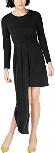 donna karan women's belted asymmetric midi dress Donna Karan New York Women's Belted Asymmetric-Hem Dress