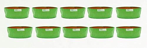 Bio Blooms Agro India Pvt. Ltd.18X8Inch HDPE Plant Grow Bags for Terrace Gardening | Pack of 10| Green & Orange Color| Outdoor Use|