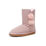 DREAM PAIRS Boys Girls Shorty-Pompom Sand Sheepskin