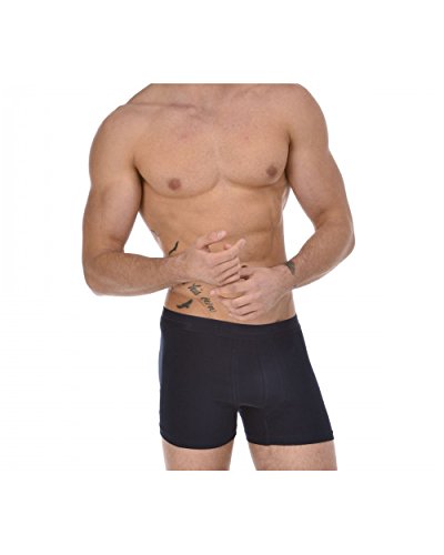 LAETAN Men's 4 Pack Breathable Extra Soft Cotton Boxer Briefs (XL, Black)