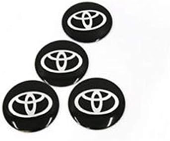 yanzhongmaoyi 4 x 56mm Toyota Black Aluminium Centrecaps Overlays/Stickers/Emblems