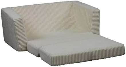 Fun Furnishings Toddler Flip Sofa Ivory Chenille