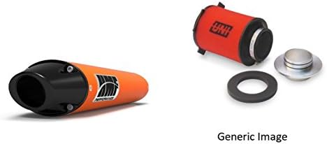 UNI Foam Air Filter &amp; HMF Orange Performance-Series Slip On Exhaust Euro-Black for Polaris Outlaw 500 2006-2007