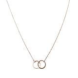 HONEYCAT Rose Gold Mini Harmony Interlocking Circles Necklace | MadeWell, Minimalist, Delicate Jewelry
