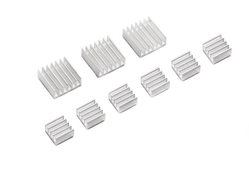 ALLUS Passive Heatsinks for Raspberry Pi 3 Model B for Sticking On 3 x 3sets alu