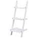 Giantex Ladder Shelf, 3.7 Ft Tall Wooden White Ladder Bookshelf, Easy to Assemble, Perfect Size for Bathroom, 3-Tier Small Wood Corner Ladder Shelf