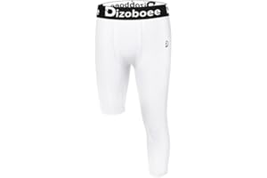 Dizoboee Youth Boys Compression Pants One Leg 3/4 Athletic Leggings for Sports Kids Basketball Tights Football Baseball Pants