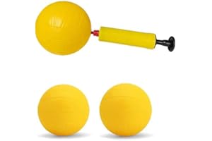 SUSUBEE Round Net Game Balls 3 Pack Replaceable Mini Volleyball with Pump Compatible with Spike Ball, Outdoor Volleyball Game