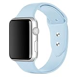YunTree Compatible with Apple Watch Band 38mm/40mm S/M Size iWatch Sports Band Replacement for Women Man Apple Watch Series 4/3/2/1 Size Comfortable Silicone Strap-Light Blue