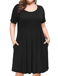 Vestido de manga corta para dama (plisado, con bolsillos)