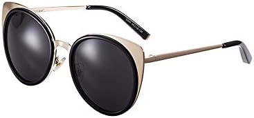Female personality retro round sunglasses female influx of people couple glasses UV sunglasses (Gold frame gray sheet)