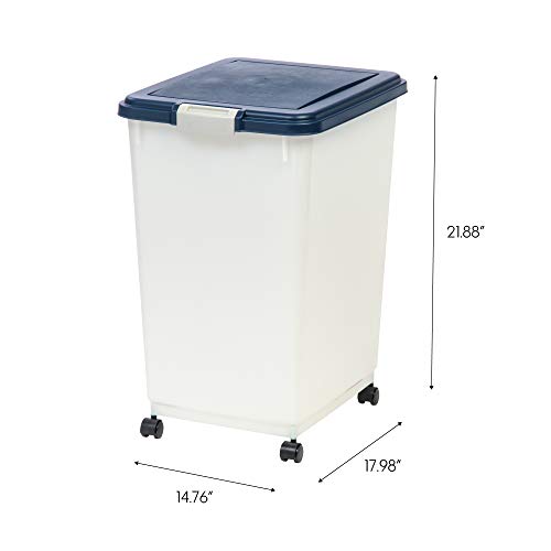 IRIS USA 50 Lbs / 69 Qt WeatherPro Airtight Pet Food Storage Container