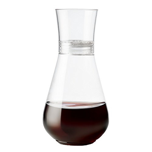 TOSSWARE 28oz Decanter plus Aerator- recyclable plastic decanter- SET OF 1- shatterproof and BPA-free Aerating Decanter