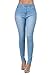LOVER BRAND FASHION High Rise-Waisted Colored Destroyed Ripped Distressed Jeans Pants for Women Light Denim