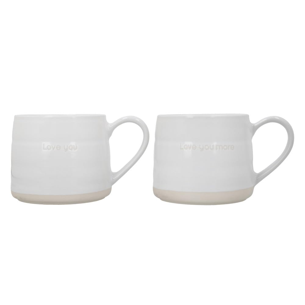MIKASA Stoneware 2pc 380ml Cosy Mugs, 'I Love You', Gift Boxed