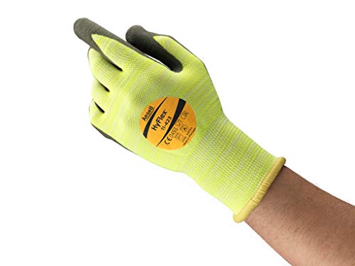 Ansell HyFlex 11-423 Work Gloves Cut Resistant, Excellent Heat and Abrasion Resistance, Mechanical Protection Gloves, Silicone-free, Men Women PPE, Size 2XL (12 Pairs)
