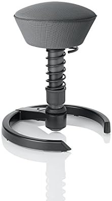 Swopper Air Stool/Silver | Base Ring: Anthracite | No Casters | No Back Rest | No Casters | Body Weight: Medium