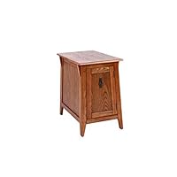 Phoenix Home Tilburg Mission-Style Wood Cabinet End Table, Burnt Sienna