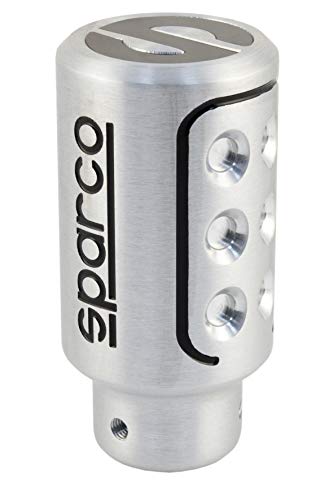 Sparco Manueller Schaltknauf Racing Aluminium Universal, Silber/Grau