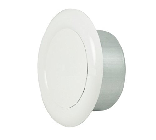 Invero® Universal Metal Round Ceiling Air Extract Valve Vent Cap (125mm Diameter) - White Powder Coated