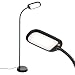 Brightech Litespan Slim - LED Reading & Craft Floor Lamp - Dimmable & Light Color Adjustable with Touch Switch - Standing Tall Pole Task Lamp with Gooseneck for Office - Brown
