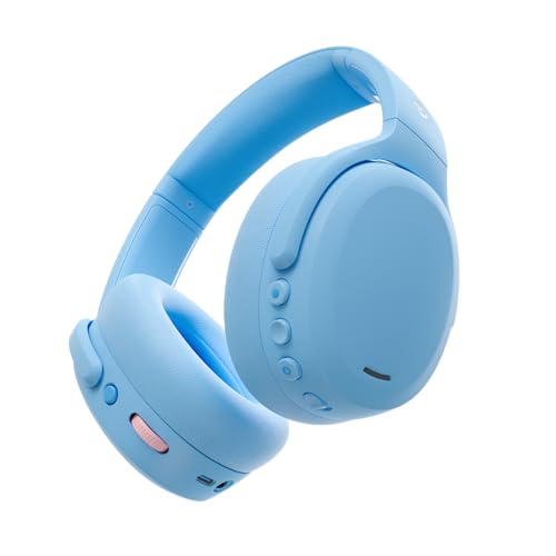 Skullcandy Crusher ANC 2 Wireless Bluetooth Over-Ear-Kopfhörer, Multisensorischem Bass, Active Noise Cancelling, 60 Stunden Akkulaufzeit - Hellblau