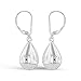 LaTisoro 12mm Sterling Silver Dangle Teardrop Earrings - 100% Hypoallergenic & Allergy Free Jewelry